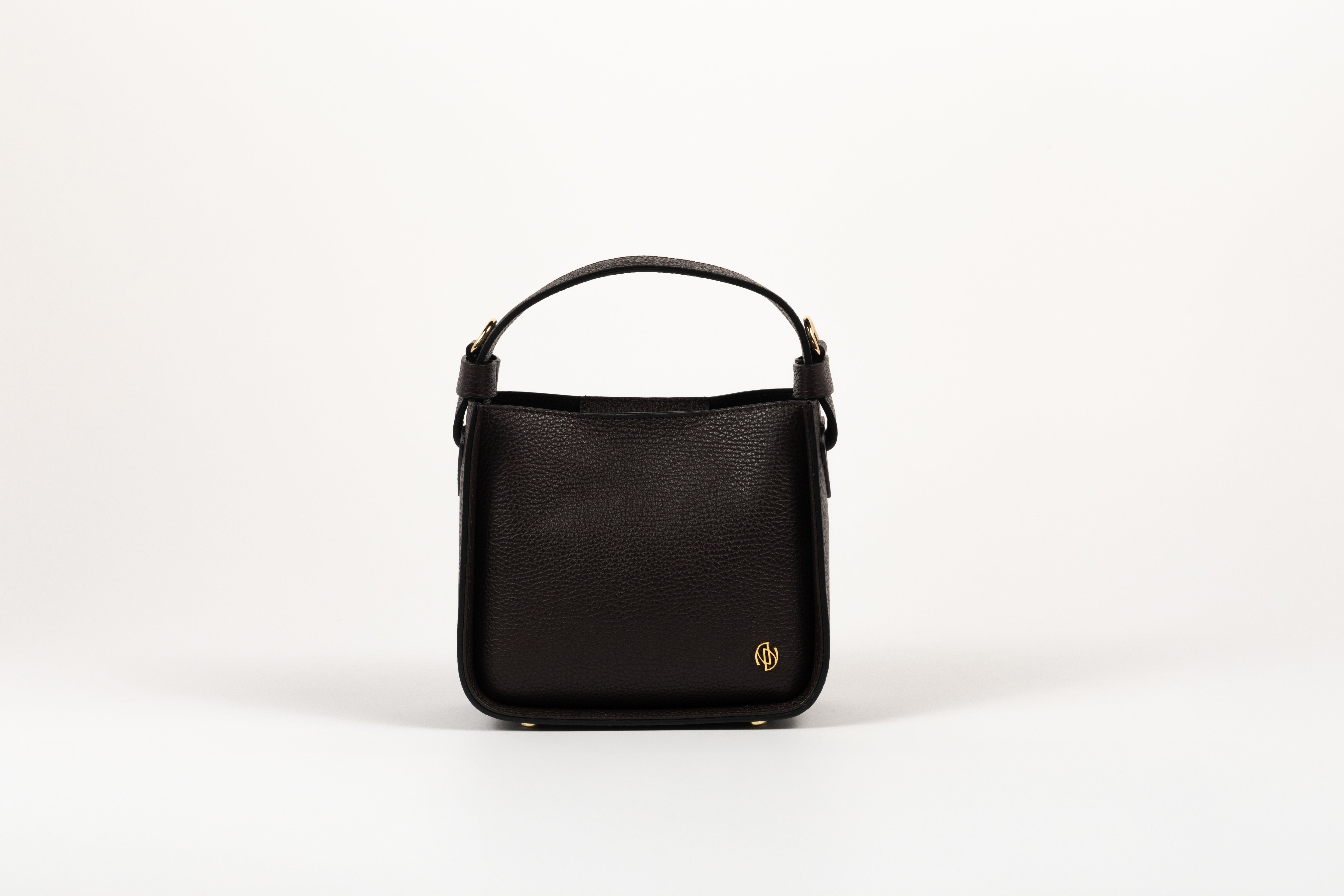 Affinée Élan Coffee Brown luxury structural leather handbag Dubai.