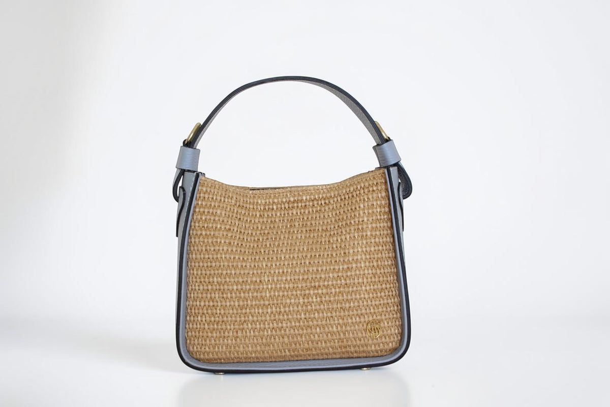 Affinée Élan Sea handbag, straight view of the woven panel